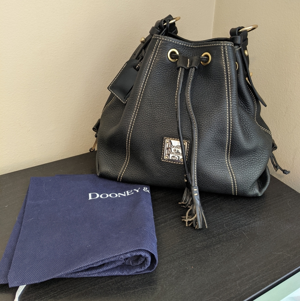 Dooney & Bourke Black Drawstring Bucket Bag